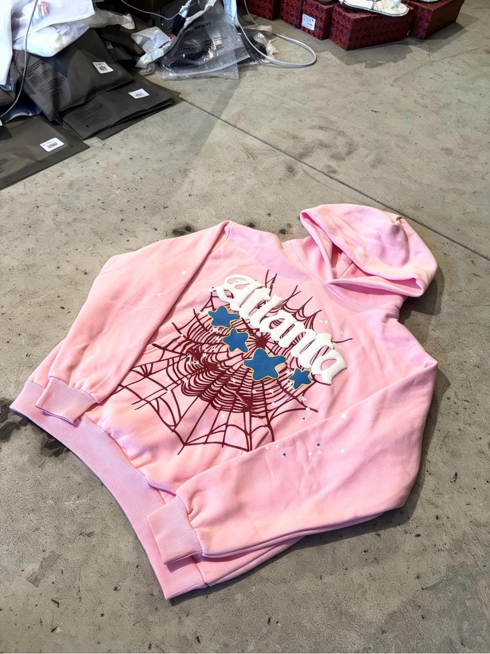 Spider Sp5der Pink Atlanta Web Hoodie